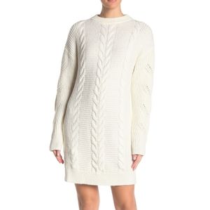 NWT: Cozy Ivory Nordstrom Cable Knit Sweater Dress